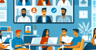 Illustration of Team on video call in a Home office setting, with a focused mood.