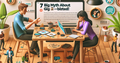 Illustration of startup founder brainstorming in a laptop on rustic table setting, with a relaxed mood.