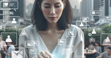 Illustration of Person selecting blog images in a Rooftop terrace setting, with a focused mood.