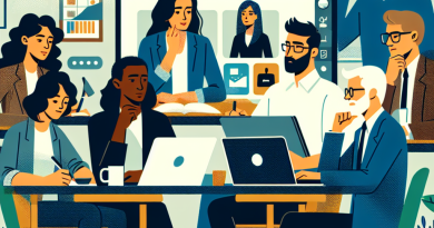 Illustration of Team on video call in a Home office setting, with a focused mood.