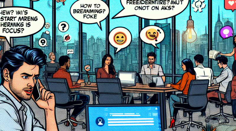 Illustration of startup founder brainstorming in a tech startup office setting, with a focused mood.