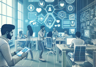 Illustration of startup founder brainstorming in a modern coworking space setting, with a inspired mood.
