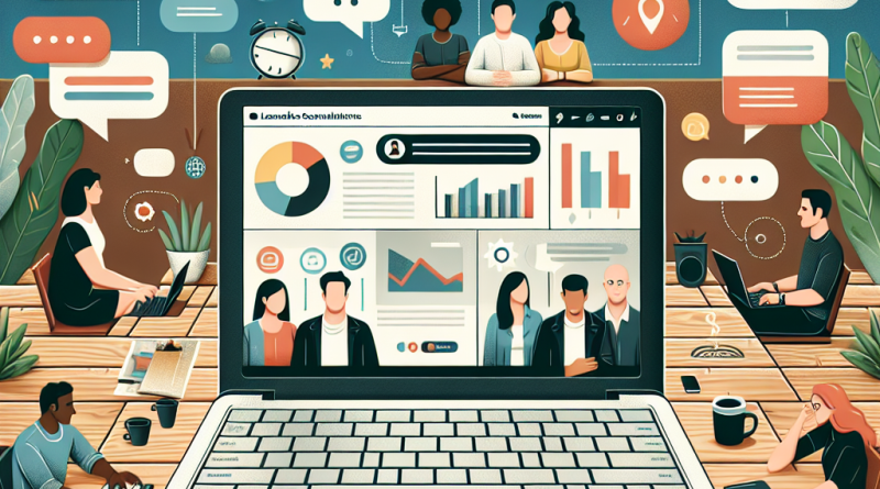 Illustration of team collaborating remotely in a laptop on rustic table setting, with a focused mood.