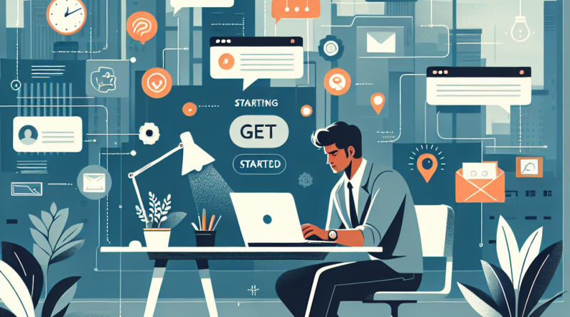 Illustration of freelancer working on laptop in a urban apartment interior setting, with a determined mood.