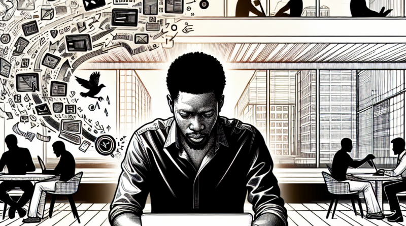 Illustration of freelancer working on laptop in a modern coworking space setting, with a relaxed mood.