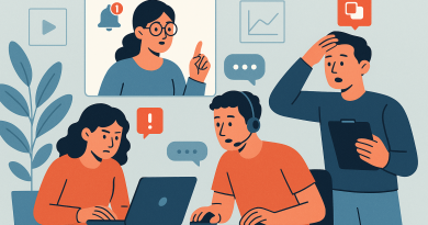 Illustration of team collaborating remotely in a creative studio environment setting, with a focused mood.