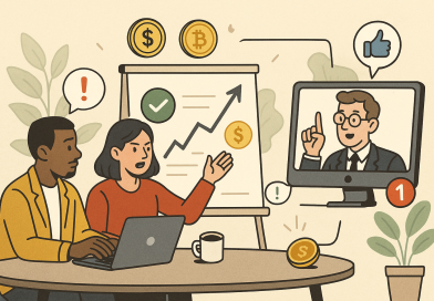Illustration of team collaborating remotely in a shared creative hub setting, with a determined mood.